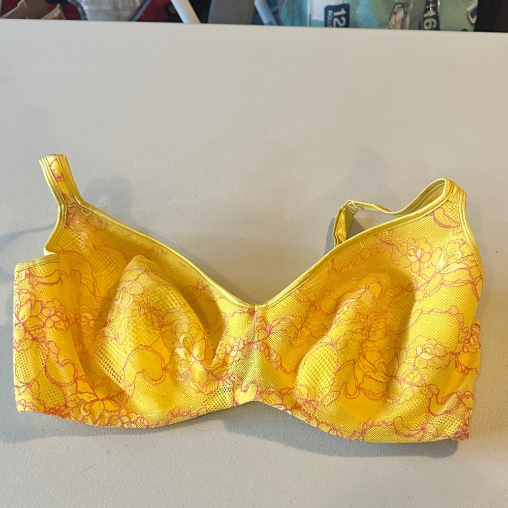 Cacique Yellow and Pink Floral Bra